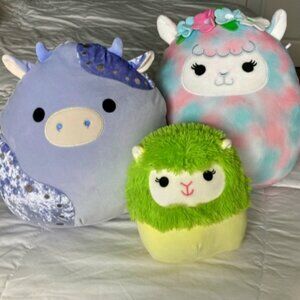 Rare Cute Squishmallow Bundle - Cow, Alpaca, Llama